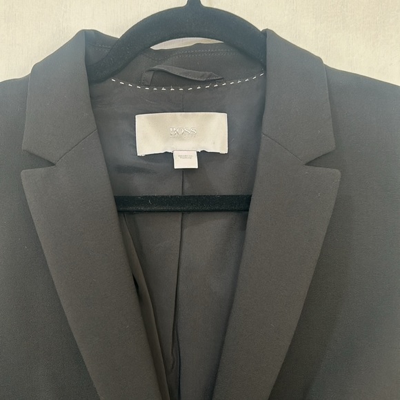 HUGO BOSS WOOL BLAZER WOMEN SIZE UNKNOW BLACK CURVED LAPELS - Picture 5 of 14